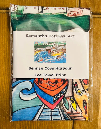 Sennen Harbour Tea Towel