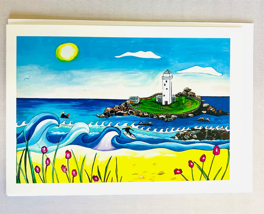 Godrevy Lighthouse! A5 Greeting Card