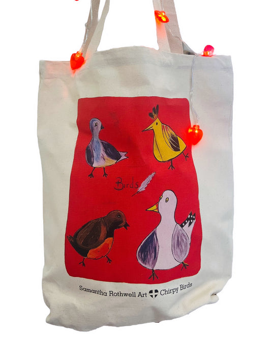 Chirpy Birds Art Tote Bag